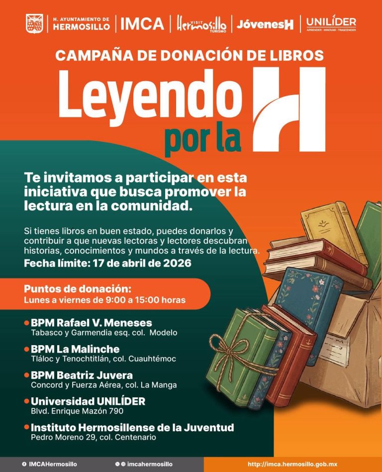 Lanza Gobierno Municipal de Hermosillo la campaña “Leyendo por la H”