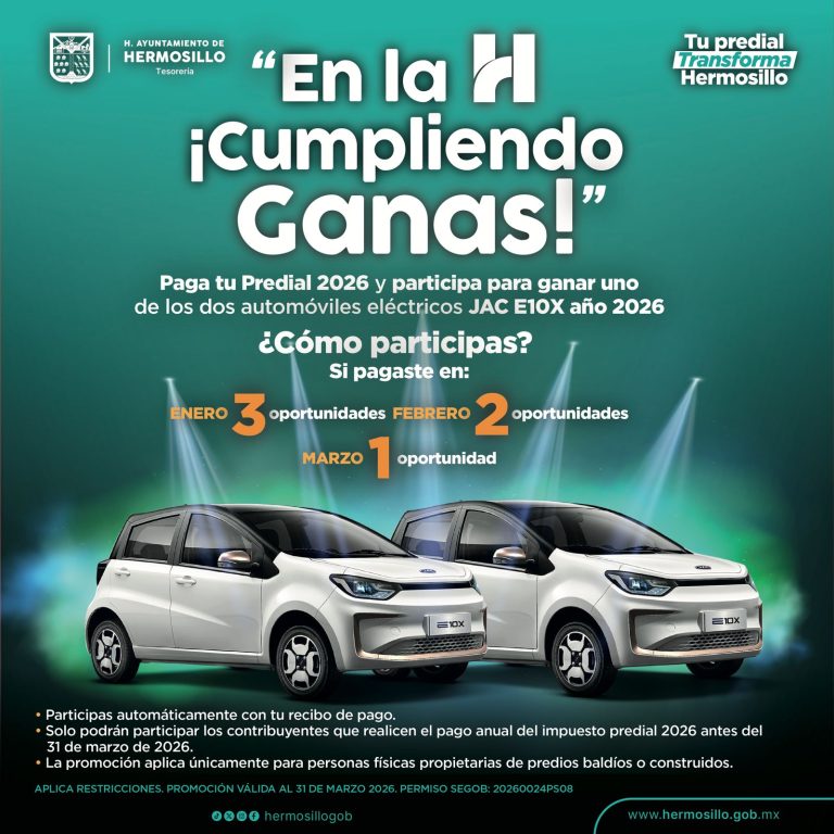 Contribuyentes pueden consultar folios para el sorteo de dos autos eléctricos ¡En la H, Cumpliendo Ganas!